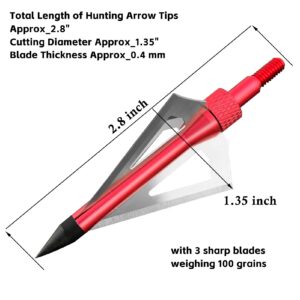 Fixed Blades Stainless Steel Hunting Broadheads 3 Blades (Pack of 12)，Arrow Tips with Standard Screw-in Head for Crossbow Compound Recurve Bow Bow Archery Hunting