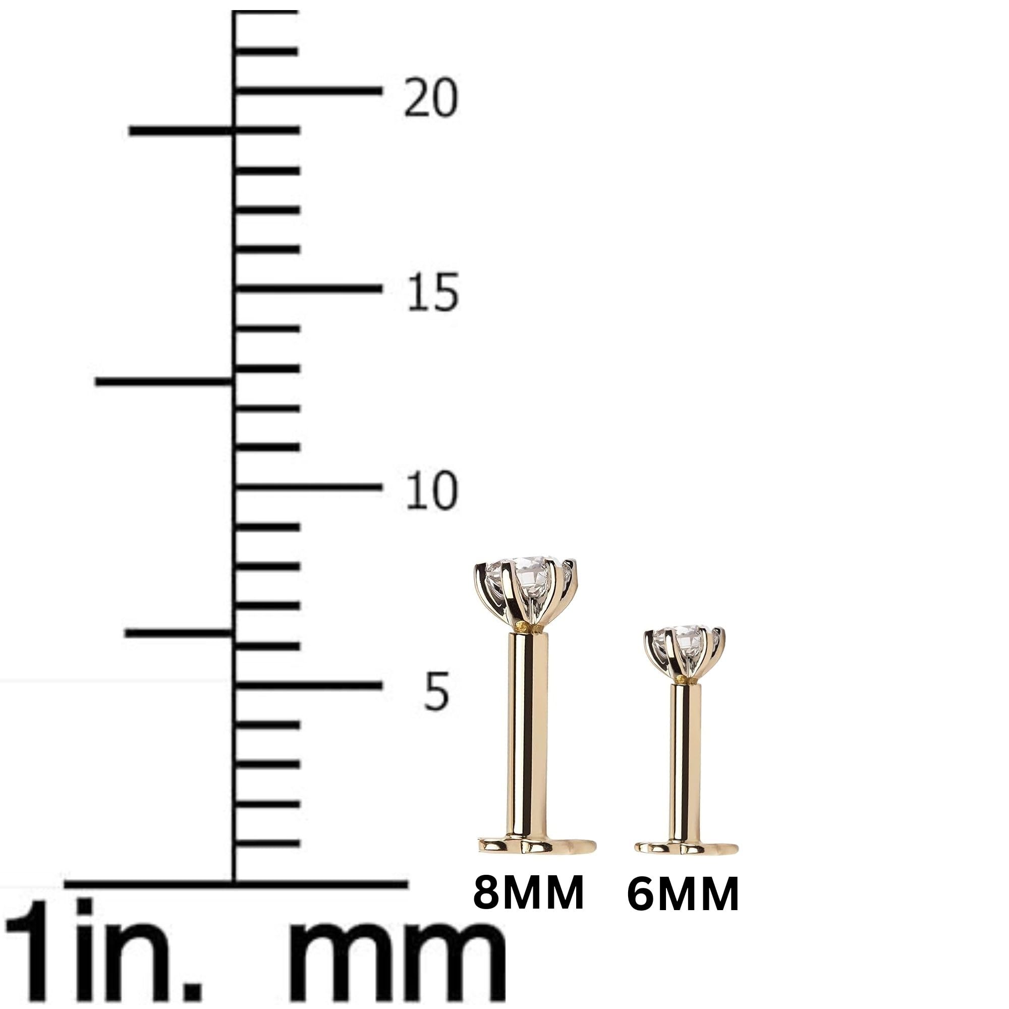 Demira Jewels 14K Yellow Gold Diamond Nose Pin - 0.02 to 1/6ct natural diamond, 16G Gauge, HI Color, I1-I2 Clarity, Kimberley Process Certified.