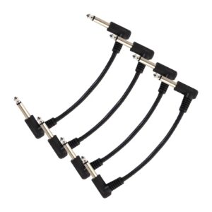 lyu 6 inch patch cable for guitar effect pedal cables black, maximize pedalboard space（4pcs）