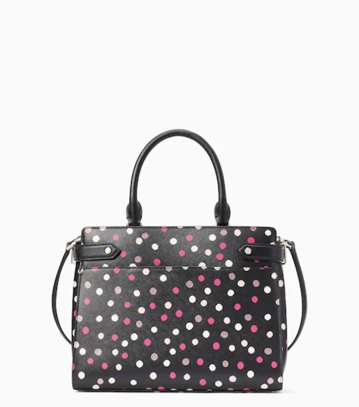 Kate Spade Staci Medium Satchel Glimmer Dot Glitter Shoulder Bag In Black Multi