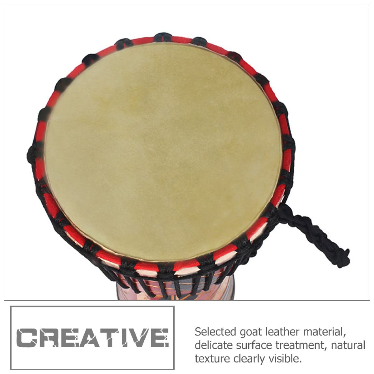 Milisten 2pcs Djembe Natural Replacements Skins Sound Cm Instrument Head Drum African Using for Convenient Lasting Accessory Round Replacements: Drums Goat Leather Heads Percussion