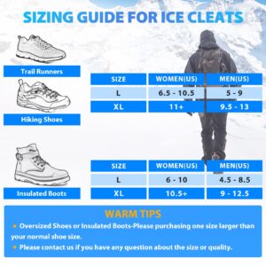 Sfee Crampons Ice Cleats, V3 Tungsten Ice Cleats for Shoes and Boots Crampons for Hiking Boots Ice Cleats for Women Men Kids Traction Cleats for Walking on Snow Ice Grips for Fishing, Walking, Running