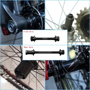 Moicstiy 1Pair Steel Axles Hollow Hub Shaft Black Quick Release Bike Axle Front and Rear Axle Kit for Mountain Bike (109/146mm, 2Pcs)