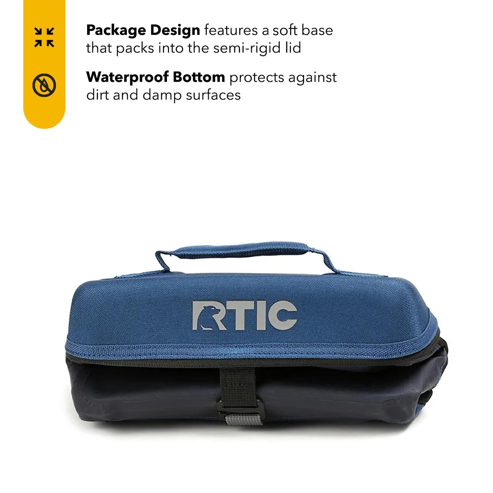 RTIC 6 Can Everyday Cooler, Soft Sided Portable Insulated Cooling for Lunch, Beach, Drink, Beverage, Travel, Camping, Picnic, for Men and Women, Navy