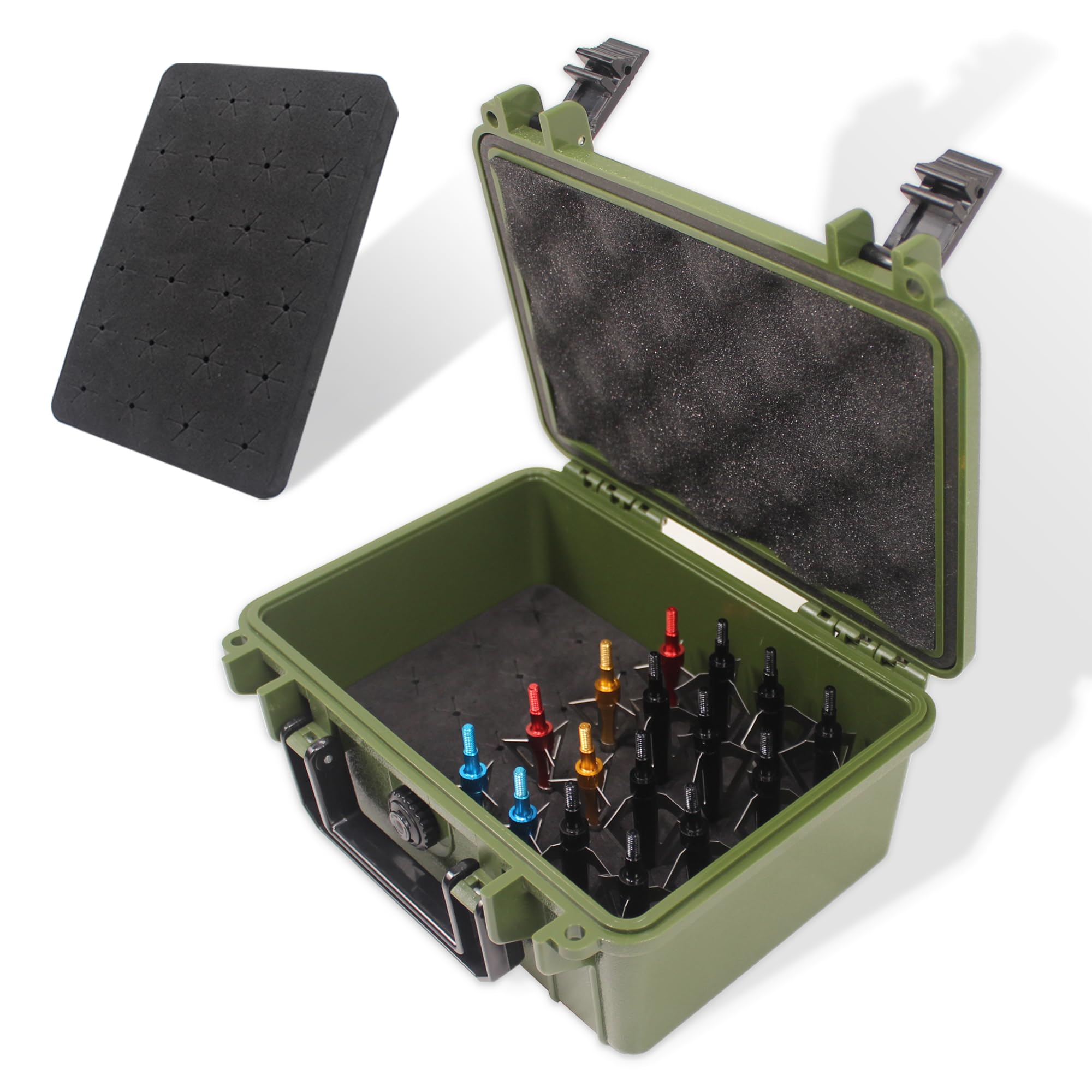 Wamlet Archery Broadhead Box Hunting Accessory Case Holds 28 Broadheads (Case Only) - Green