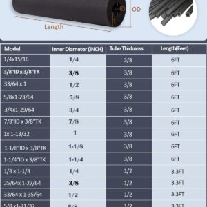 Pipe Insulation Foam Tube - 1" Foam Tubing for AC Unit, Guitar Stands, Exercise Machine Handle and Roof Rack, - 1"(25mm)ID 1-13/32"(43mm)OD - 6Ft