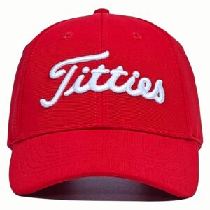 Bamveio Titties Hat Tittiess Golf Hats for Men Women,Funny Tittes Hat, Titliest Cap, Red and White