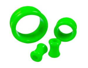 1&1/8" (28mm) pair solid color ear tunnels plugs gauges - green