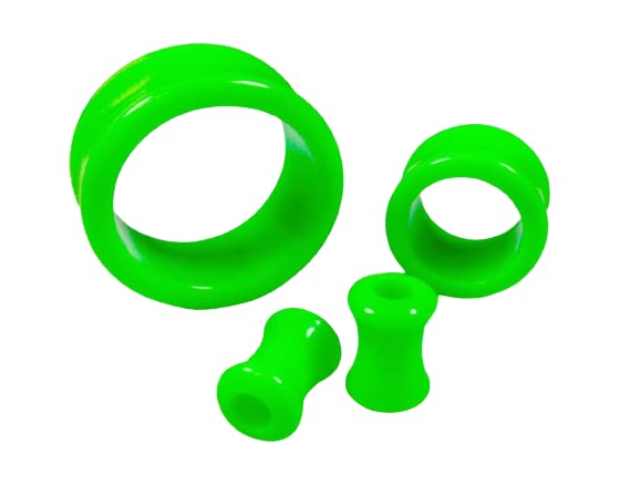 1&1/8" (28mm) Pair Solid Color Ear Tunnels Plugs Gauges - Green