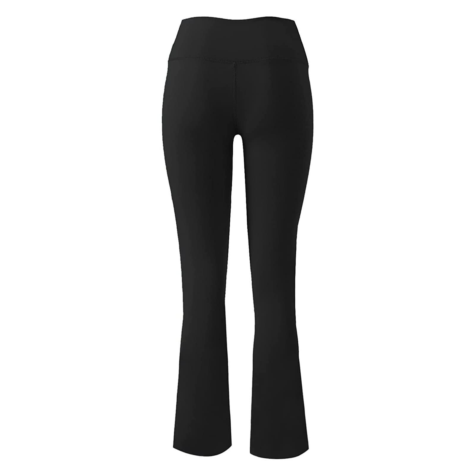 Lisapecia Flare Leggings for Women Buttery Soft Bell Bottom Bootcut Yoga Pants Crossover High Waisted Leggings Non See Through Full Length Tummy Control Athletic Workout Leggings(A-Black,Small)