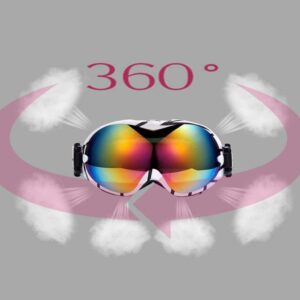 FRAHS Ski Goggles, Anti-Fog Snow Goggles with Double-Layer Lens & Extra Wide Elastic Band, Snowboard Goggles for Men & Women (Color : B, Size : 18 * 8.6CM)