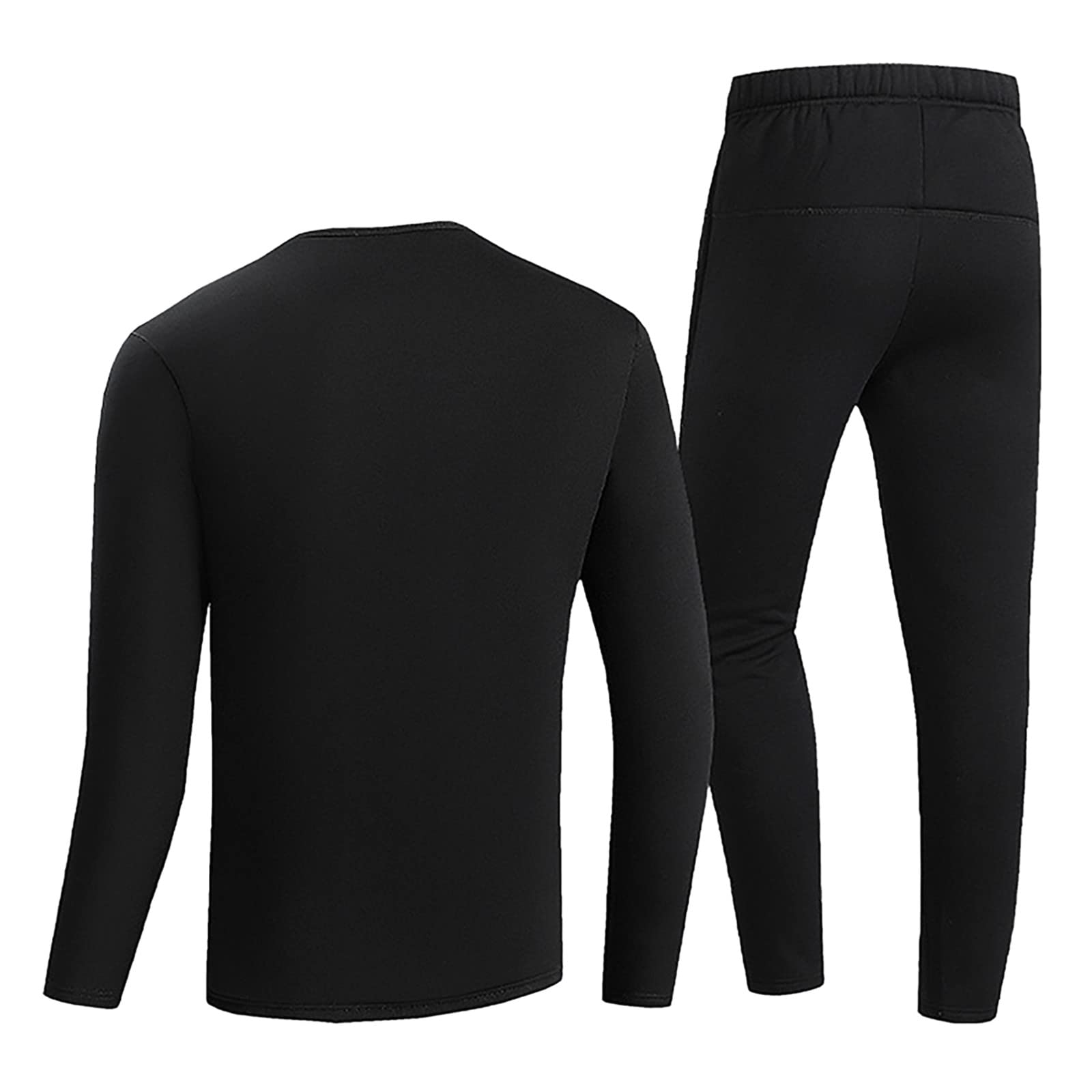 2 Piece Fleece Liend Heated Baselayer Set for Men Winter Warm Heated Underwear Sets Mens Heated Top and Pants No Battery Pack(Black,XX-Large)