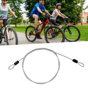 Steel Wire Lock Line, Double Loop Stainless Steel Safety Lock Cable, External Scooter Cable Lock Cable(Money)