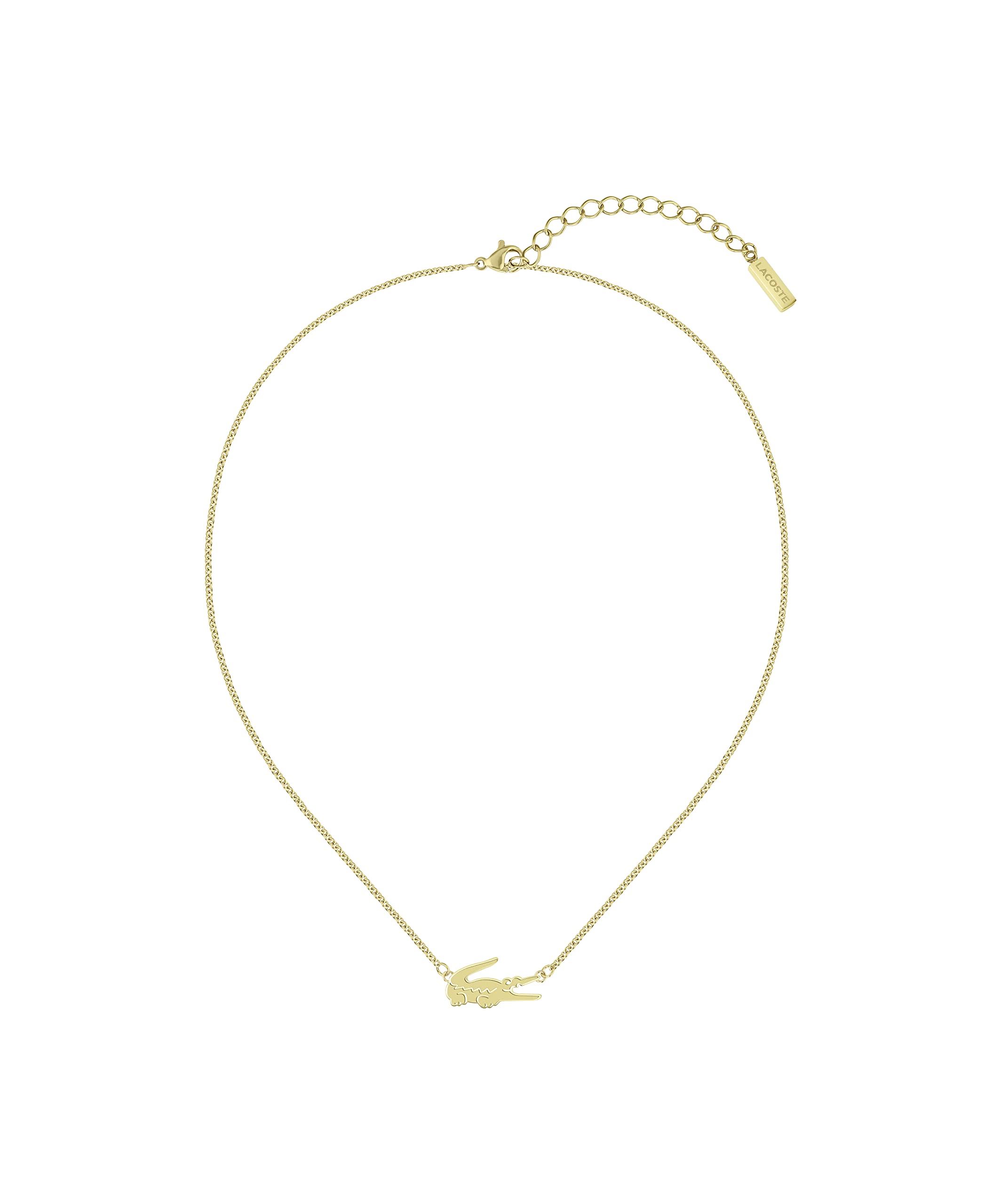 Lacoste 2040044 Jewelry Crocodile Women's Ionic Thin Gold Plated Pendant Necklace Color: Yellow Gold