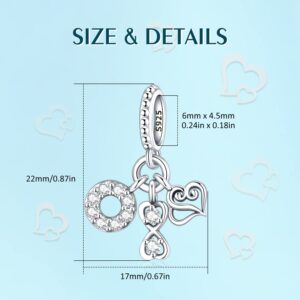 Jokmeo 925 Sterling Silver Beads Charms for Bracelets Necklace Gifts for Woman Girl Mother,Pendant Bead Jewelry Gifts Valentine's Day Birthday Mother's Day