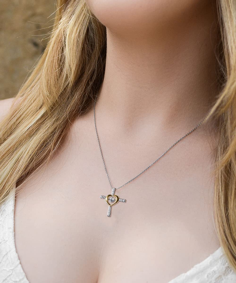 Confirmation Gifts For Teenage Girl, Friend, Family, Sterling Silver, 14K Gold Cross Necklace, First Communion Gifts for Girls, Faith, Love, Religious Gifts for Women, Gold Plated, Cubic Zirconia