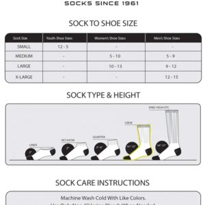 TCK 12 Pairs Work & Athletic Crew Socks (12 Pairs-Black, Large)