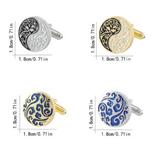 Cuff Link Set Cuff Women's French Nails Metal for Men and Men's Shirt Fashion Studs Gifts Cufflink Shirt Cuffs Tie Clip Set (D, One Size)