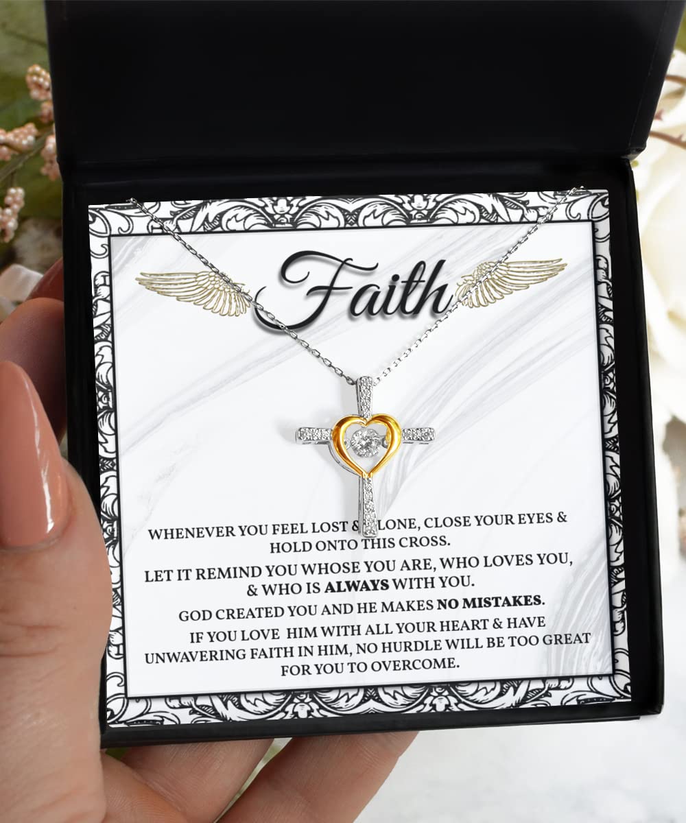 Confirmation Gifts For Teenage Girl, Friend, Family, Sterling Silver, 14K Gold Cross Necklace, First Communion Gifts for Girls, Faith, Love, Religious Gifts for Women, Gold Plated, Cubic Zirconia