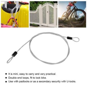 Steel Wire Lock Line, Double Loop Stainless Steel Safety Lock Cable, External Scooter Cable Lock Cable(Money)