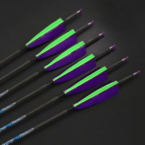 1000 Spine Arrow 32 Inch Arrow Target Practice Arrow Hunting Arrow Carbon Arrows Compound Bow Recurve Bow Adult Youth Archery Indoor Outdoor Shooting Bullet Field Tip 6pc Green