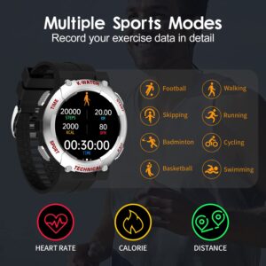 KINGSTAR Smart Watch for Men, Smart Watch Make/Answer Call AI Voice Control Smartwatch with 8 Sport Modes Pedometer Blood Oxygen Heart Rate Sleep Monitor Fitness Tracker for iOS Android Phones