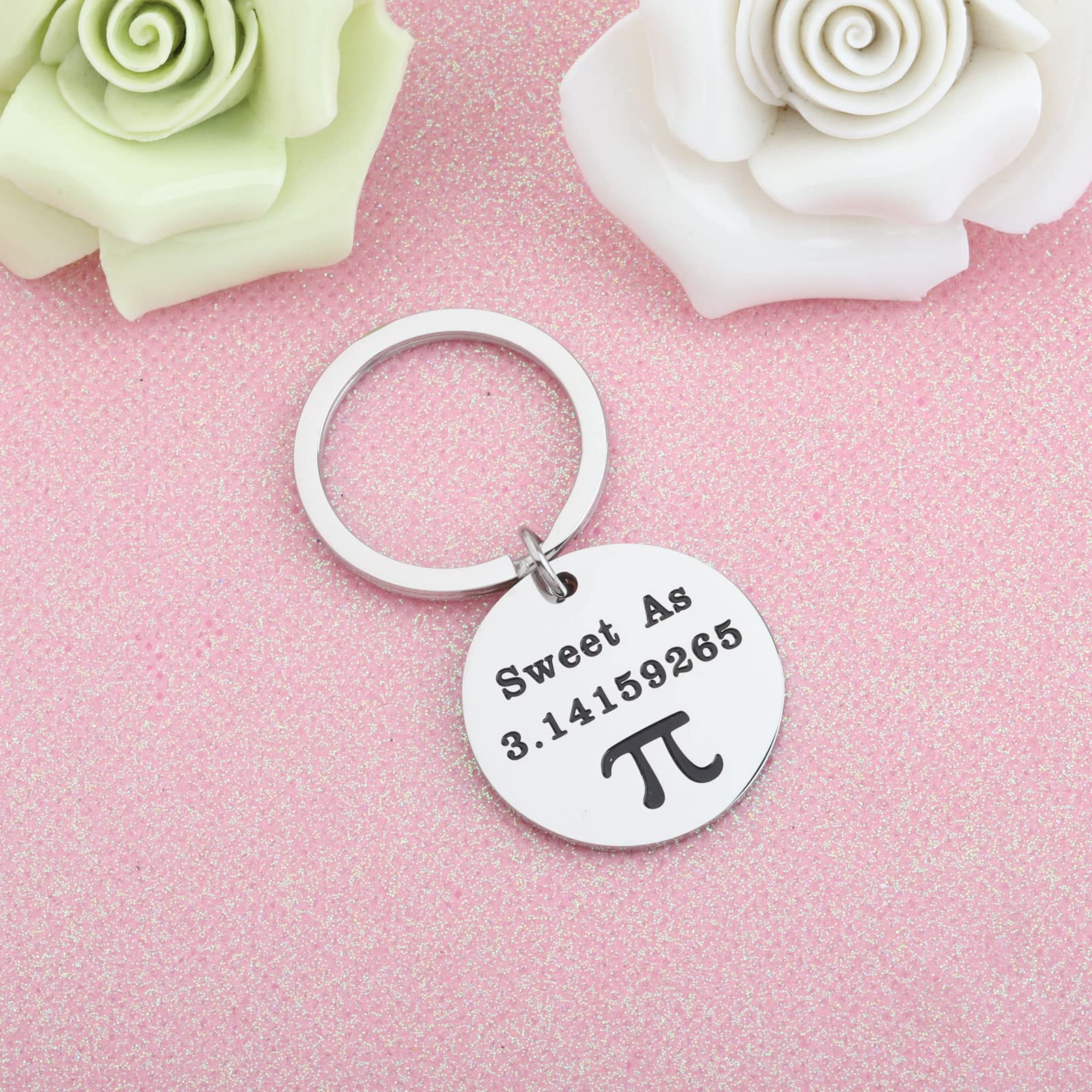 FEELMEM Mathematical Pi Symbol Jewelry Sweet As 3.1415 Keychain Pi Day Math Lover Gift Back to School Gift Math Teacher Gift (Sweet As-ky)