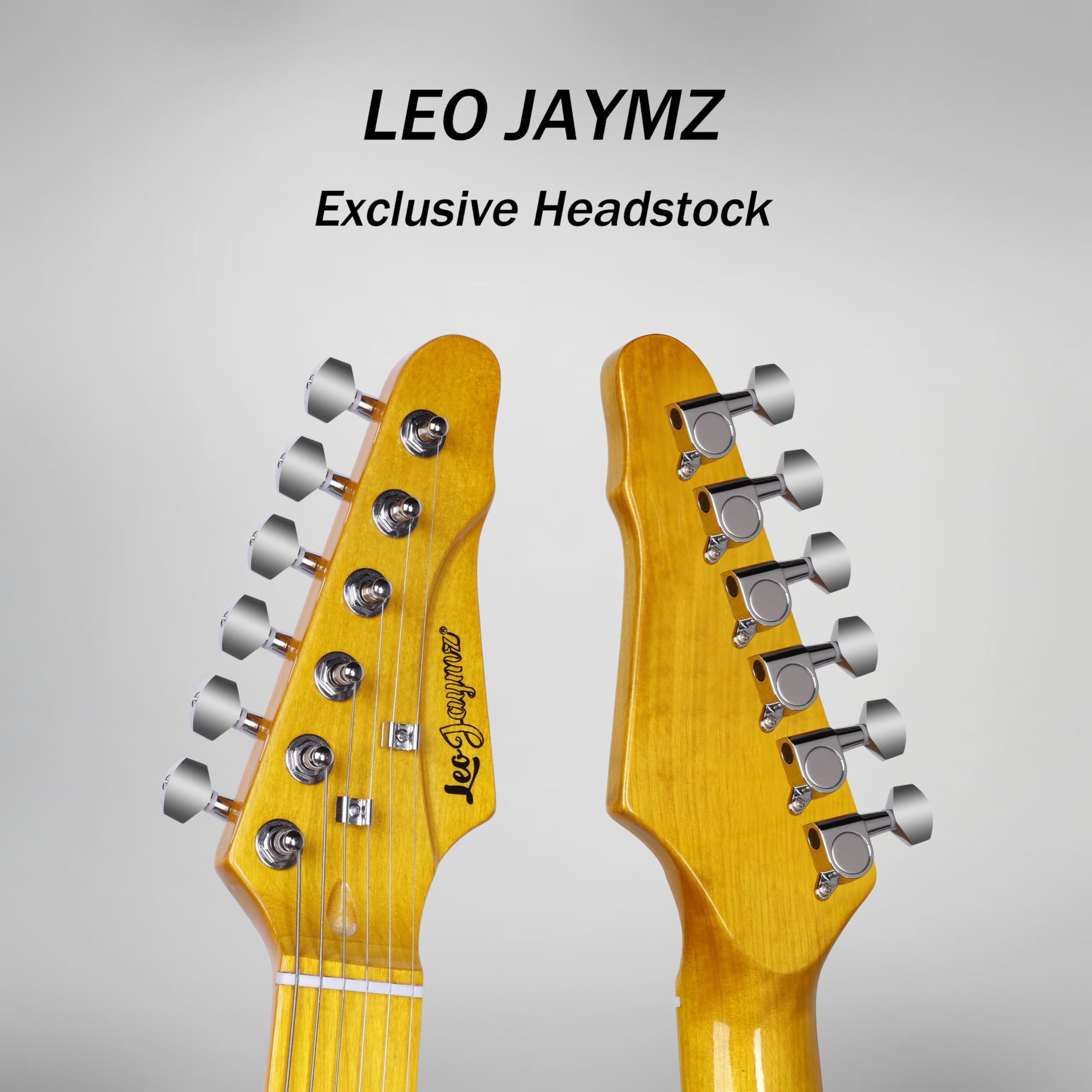 Leo Jaymz TL Style Electric Guitar with Flame Maple Top - High Gloss Mahogany Body and Hard Maple Neck - High Transparent Acrylic Pickguard (Transparent Honey Burst, Deluxe)