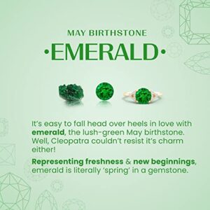 ANGARA Natural 1.32 Ct Emerald Solitaire Studs Earrings for Women in 14K Yellow Gold (Grade-A | Size-7x5mm) | May Birthstone, Birthday, Anniversary, Wedding Jewelry Gift For Women