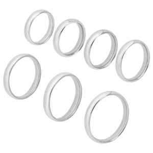 DICOSMETIC 14Pcs 7 Size Plain Finger Rings 4mm Knuckle Rings Wedding Band Stackable Rings Women's Thin Plain Band Rings Stainless Steel Ring Comfort Fit US Size 2-12