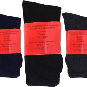 Chefy 6-12 Pack Men's Winter Thermal Socks Ultra Warm Best For Cold Weather Out Door Activities (6 pack)