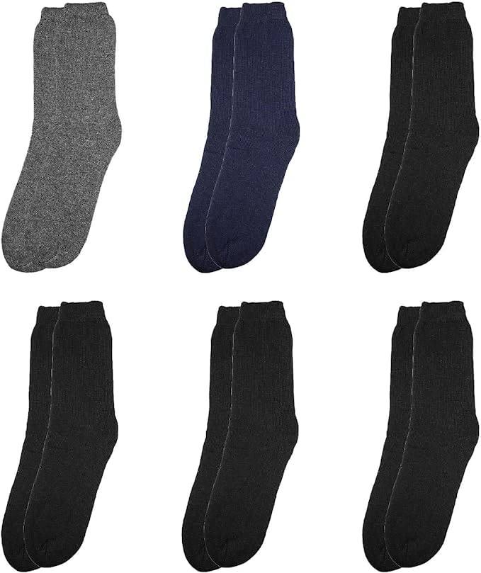 Chefy 6-12 Pack Men's Winter Thermal Socks Ultra Warm Best For Cold Weather Out Door Activities (6 pack)