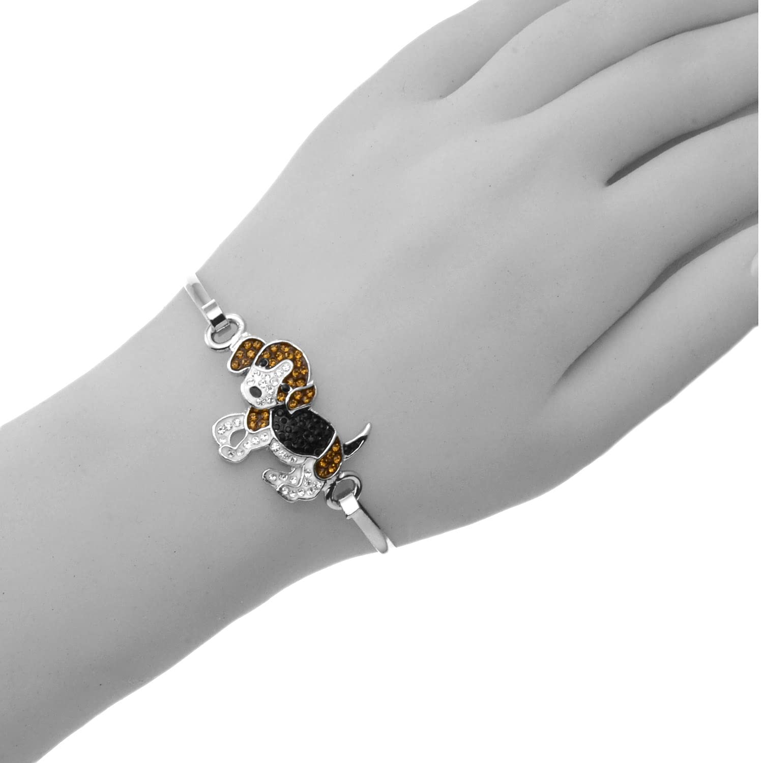 PammyJ Beagle Dog Charm Bangle Bracelet