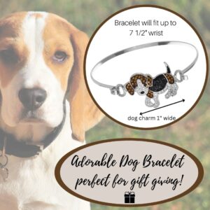 PammyJ Beagle Dog Charm Bangle Bracelet