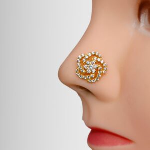 Unique Nose Stud Indian Nose Ring Gold Nose Stud Indian Nose Stud Crock Screw Nose Stud Sterling Silver Nose Stud White Diamond Nose Stud