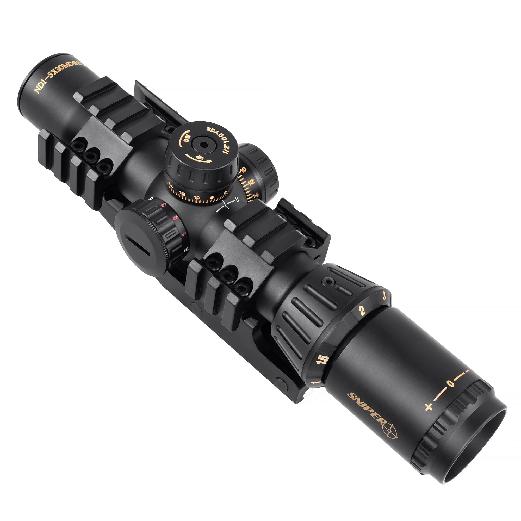 FSI 1-5x30 LPVO Rifle Scope SFP Illuminated Reticle with Mount 30mm Tube (Mil Dot)