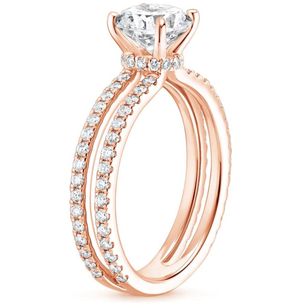 10K Solid Rose Gold Handmade Engagement Rings 1.50 CT Heart Cut Moissanite Diamond Solitaire Bridal Wedding Rings for Her Women Minimalist Rings Anniversary Propose Gift (8)