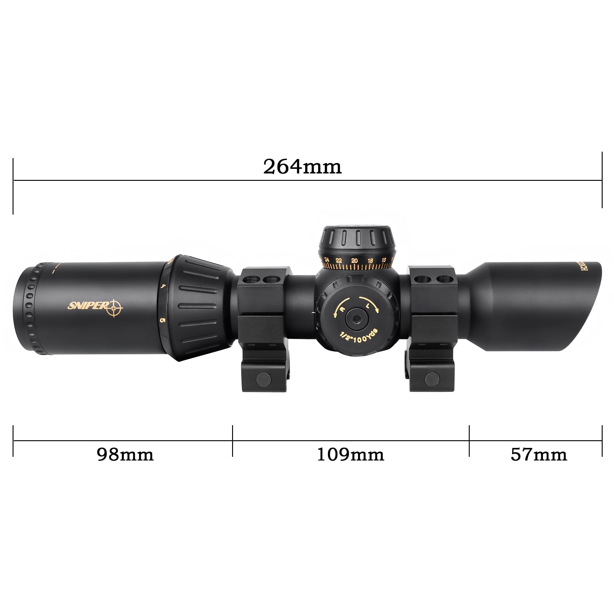 FSI 1-5x30 LPVO Rifle Scope SFP Illuminated Reticle with Mount 30mm Tube (Horseshoe)