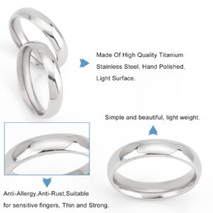 DICOSMETIC 14Pcs 7 Size Plain Finger Rings 4mm Knuckle Rings Wedding Band Stackable Rings Women's Thin Plain Band Rings Stainless Steel Ring Comfort Fit US Size 2-12