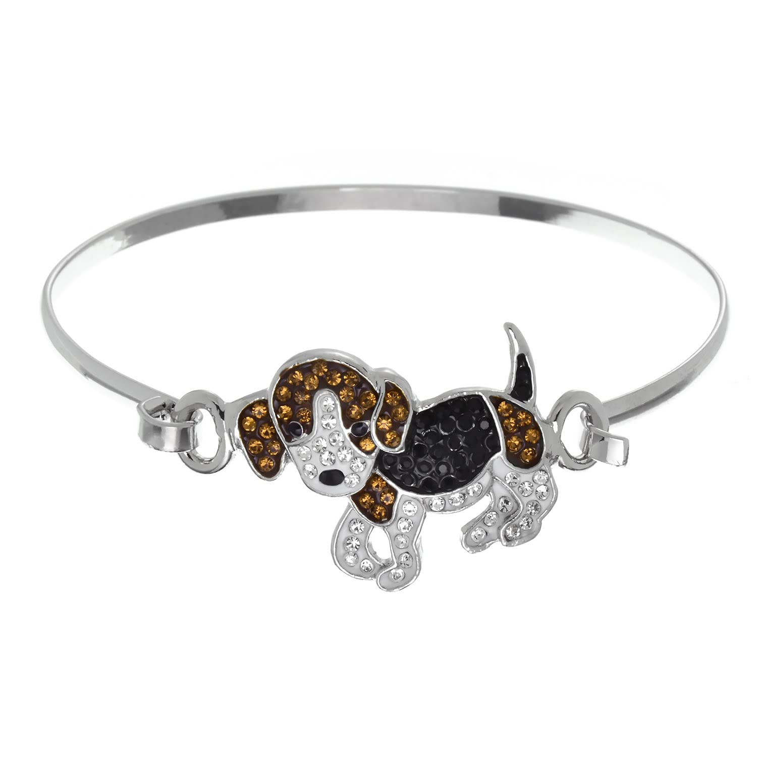 PammyJ Beagle Dog Charm Bangle Bracelet