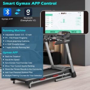 Goplus 4.75HP Folding Treadmill for Home Gym, Commercial Heavy Duty Superfit Treadmill with 15% Auto Incline, 20 Preset Programs, Bluetooth Speakers, LED Display, Smart APP, Running Walking Machine