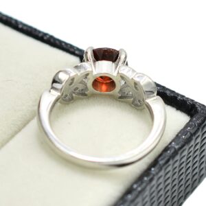 Unique Natural 8 MM Garnet Ring 925 Sterling Silver January Birthstone Solitaire Ring Garnet Jewelry Proposal Ring Birthday Gift For Girlfriend (RG-7772) (Sterling Silver, 9 US)