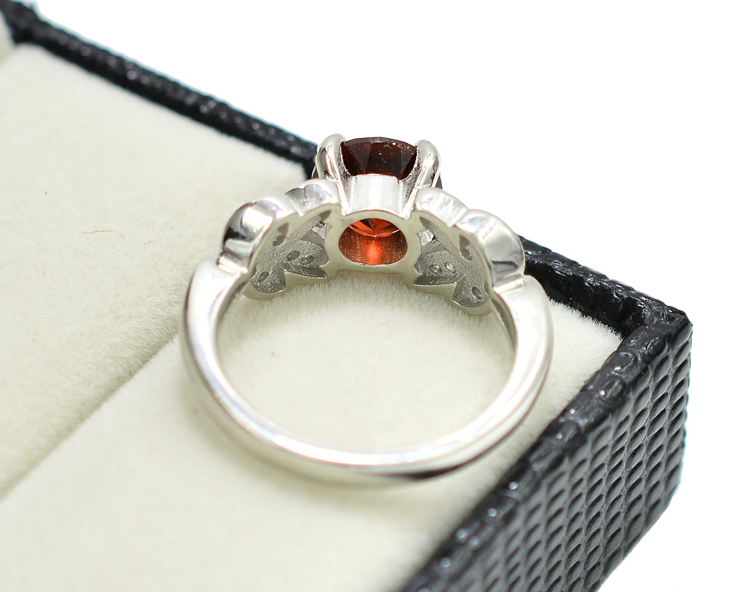 Unique Natural 8 MM Garnet Ring 925 Sterling Silver January Birthstone Solitaire Ring Garnet Jewelry Proposal Ring Birthday Gift For Girlfriend (RG-7772) (Sterling Silver, 9 US)