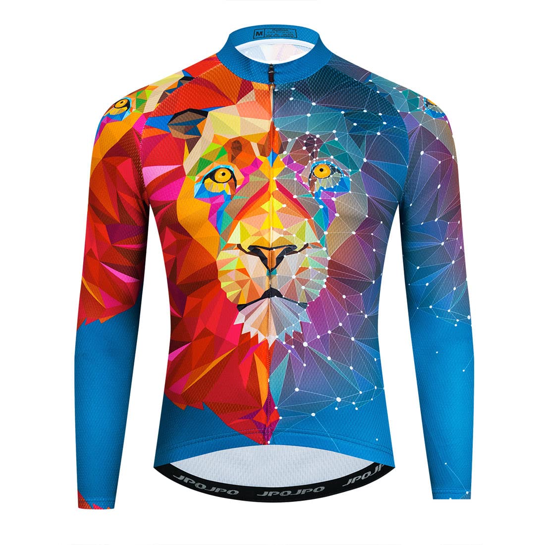 YOUALSO Blue Lion Long Sleeve Cycling Jersey Men Reflective Road Bike Shirts for BMX MTB Biking L