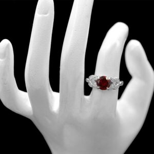 Unique Natural 8 MM Garnet Ring 925 Sterling Silver January Birthstone Solitaire Ring Garnet Jewelry Proposal Ring Birthday Gift For Girlfriend (RG-7772) (Sterling Silver, 9 US)