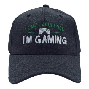 I Cant Adult Now Im Gaming Hat Funny Video Game Nerdy Cool Gamer Cap Funny Hats Sarcastic Funny Gamer Novelty Hats for Men Black - Im Standard