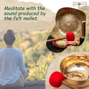 Karma Crafter Tibetan Singing Bowl Mallet Wooden Felt Striker Sound Bowl Meditation Mallet Sound Bowl Stick Meditation Yoga Tibetan sound bowl mallet (Medium Striker)