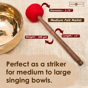 Karma Crafter Tibetan Singing Bowl Mallet Wooden Felt Striker Sound Bowl Meditation Mallet Sound Bowl Stick Meditation Yoga Tibetan sound bowl mallet (Medium Striker)