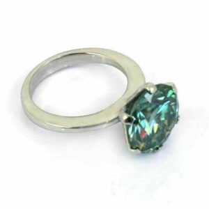 3.50 Carat D Color VVS1 Radiant Cut Blue Moissanite Engagement Ring for Women 925 Silver Ring