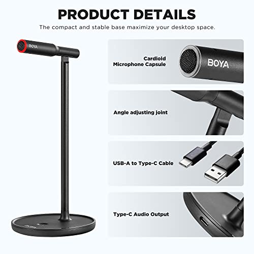 Boya Table Stand USB Condenser Cardiod Microphone for Windows Mac PC (by-CM1)